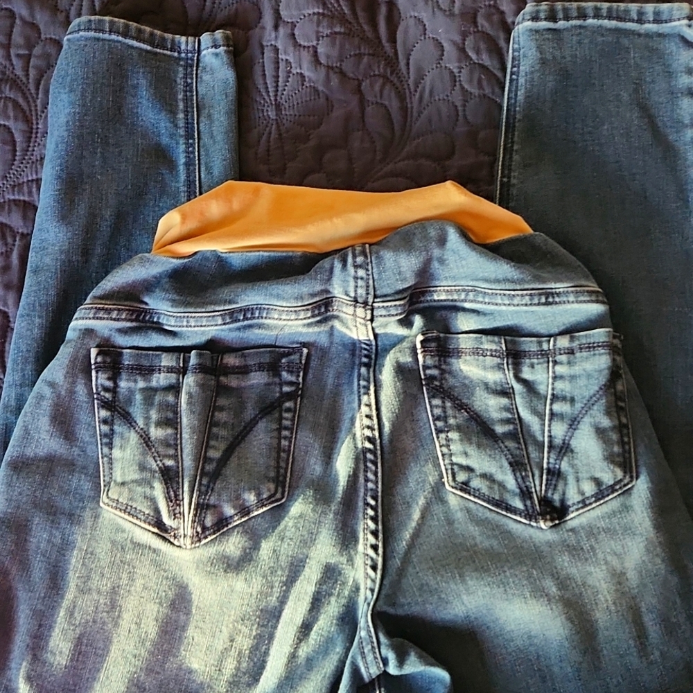 Indigo blur maternity jeans